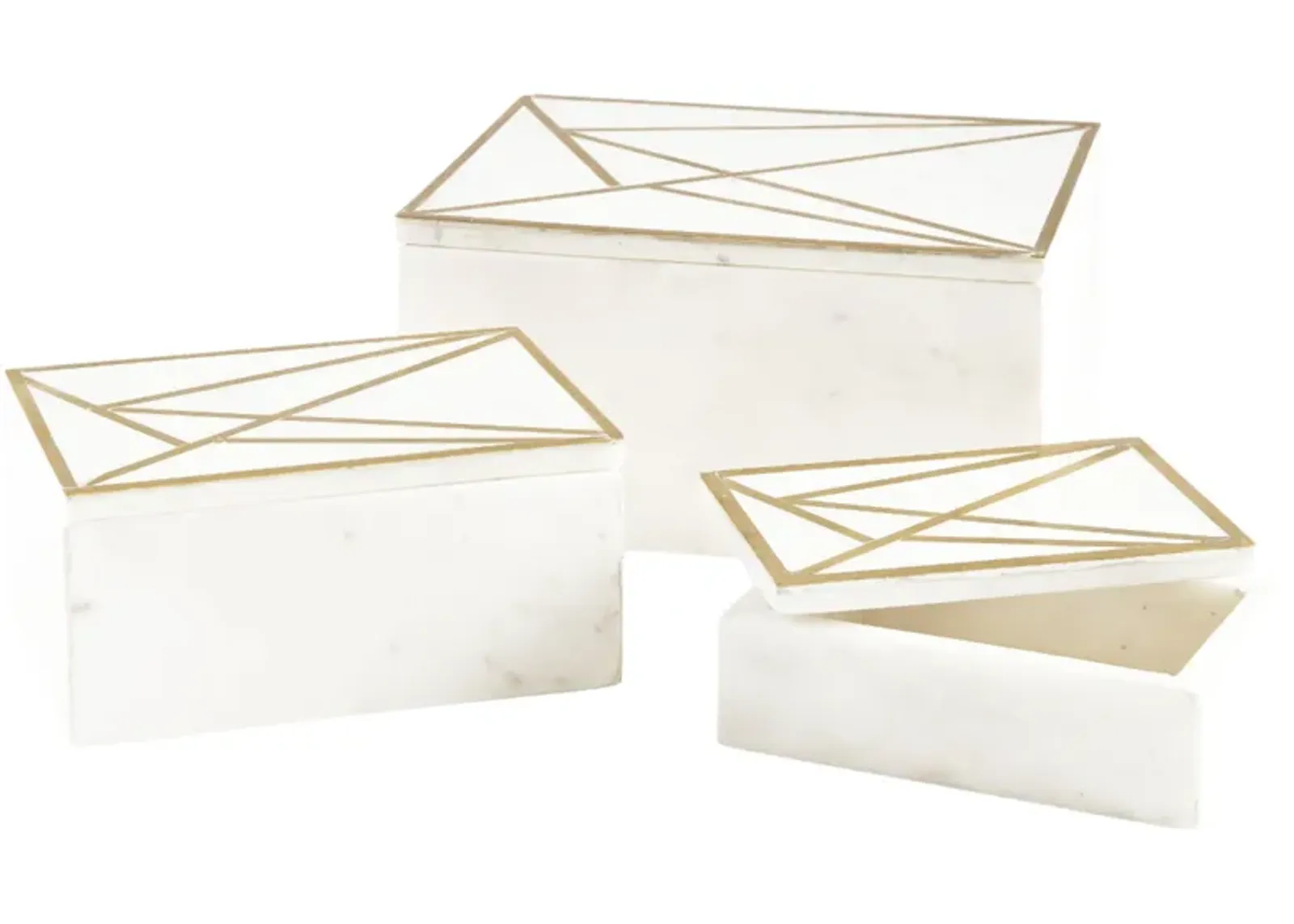 Signature Design by Ashley® Ackley 3-Piece White/Brass Box Set