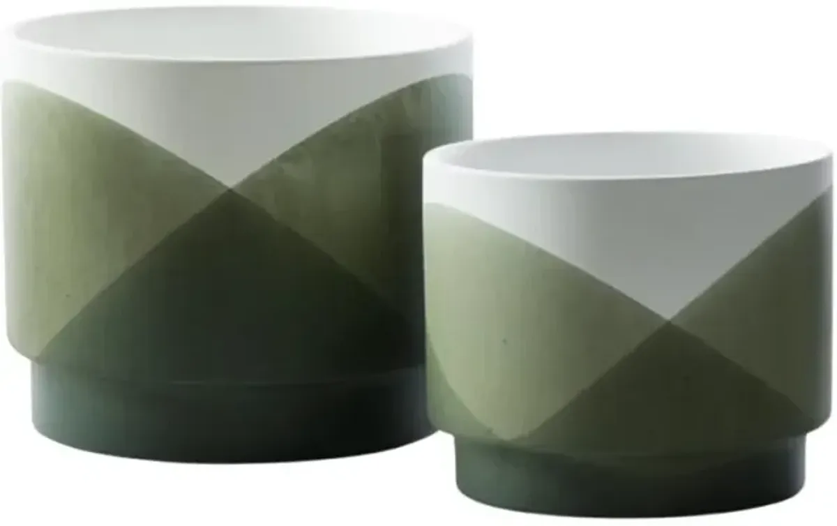 Signature Design by Ashley® Ardenridge 2-Piece Green/White Planters Set