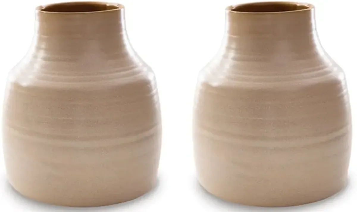 Signature Design by Ashley® Millcott 2-Piece Tan Vases