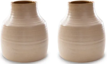 Signature Design by Ashley® Millcott 2-Piece Tan Vases