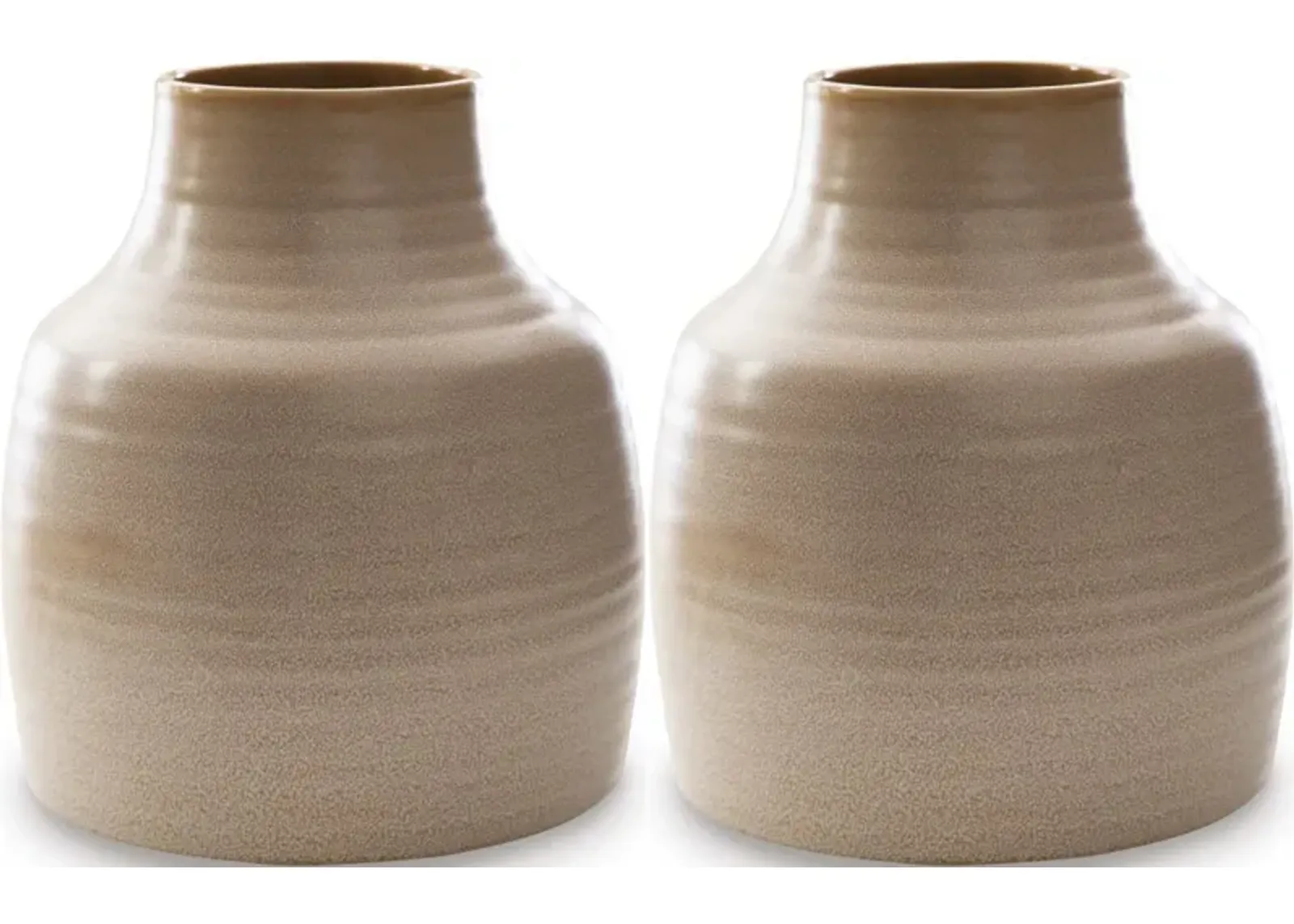 Signature Design by Ashley® Millcott 2-Piece Tan Vase Set