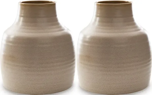 Signature Design by Ashley® Millcott 2-Piece Tan Vase Set