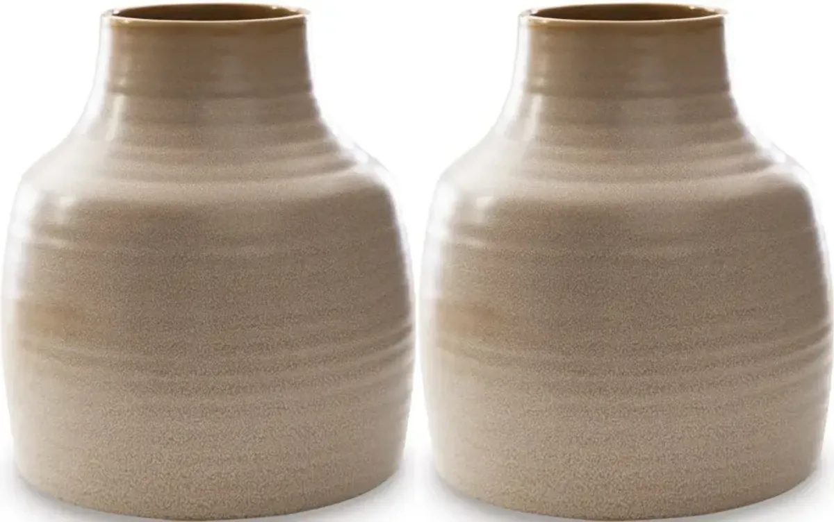 Signature Design by Ashley® Millcott 2-Piece Tan Vase Set