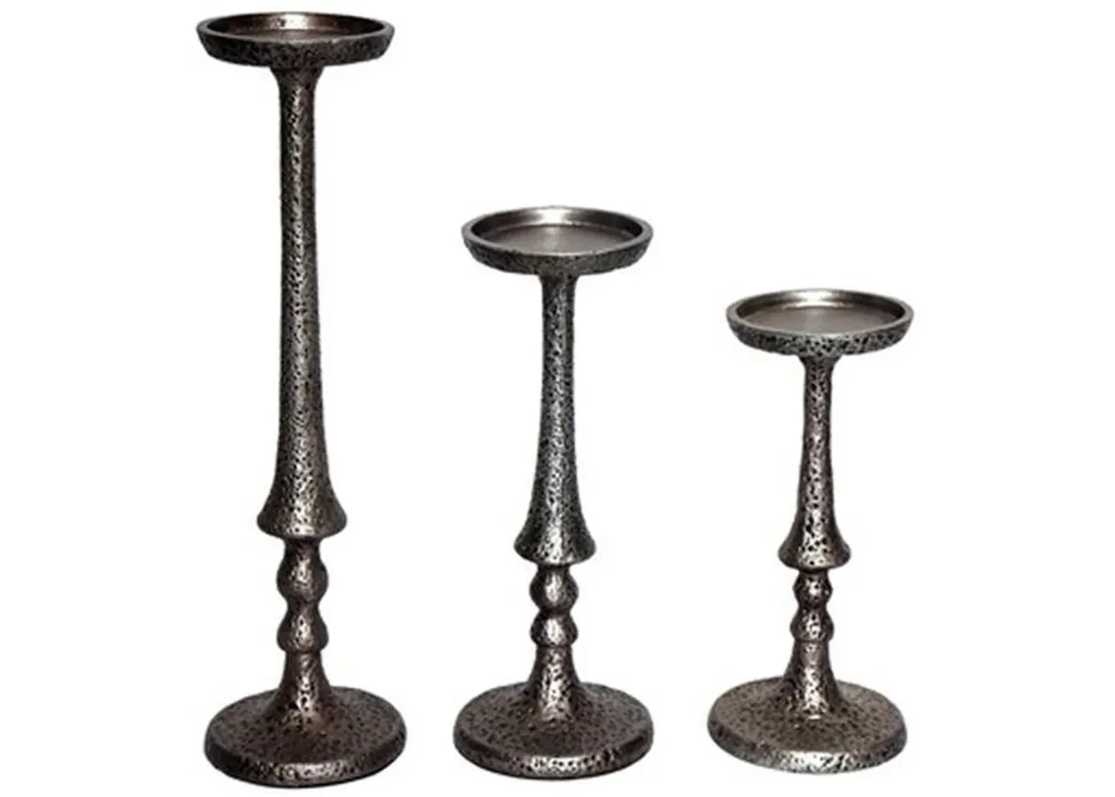 Signature Design by Ashley® Eravell 3-Piece Pewter Candle Holder Set