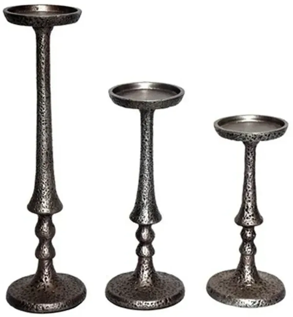 Signature Design by Ashley® Eravell 3-Piece Pewter Candle Holder Set