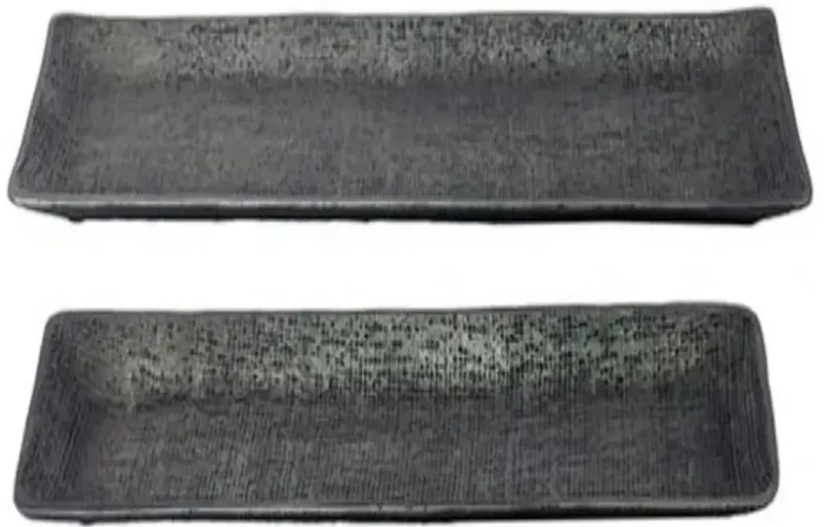 Signature Design by Ashley® Garekton 2-Piece Pewter Tray Set