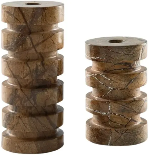 Signature Design by Ashley® Emsleyfield 2-Piece Tan Candle Holder Set