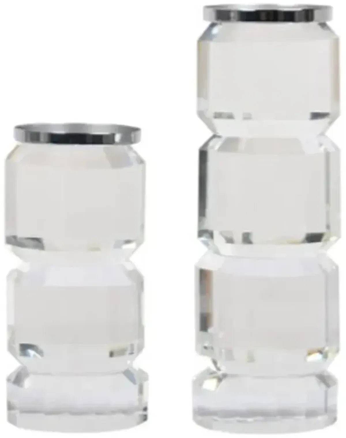 Signature Design by Ashley® Brentley Clear/Silver 2-Piece Candle Holder