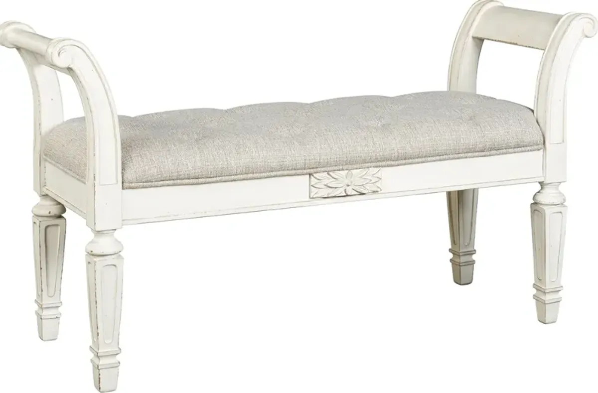 Signature Design by Ashley® Realyn Antique White Accent Bench