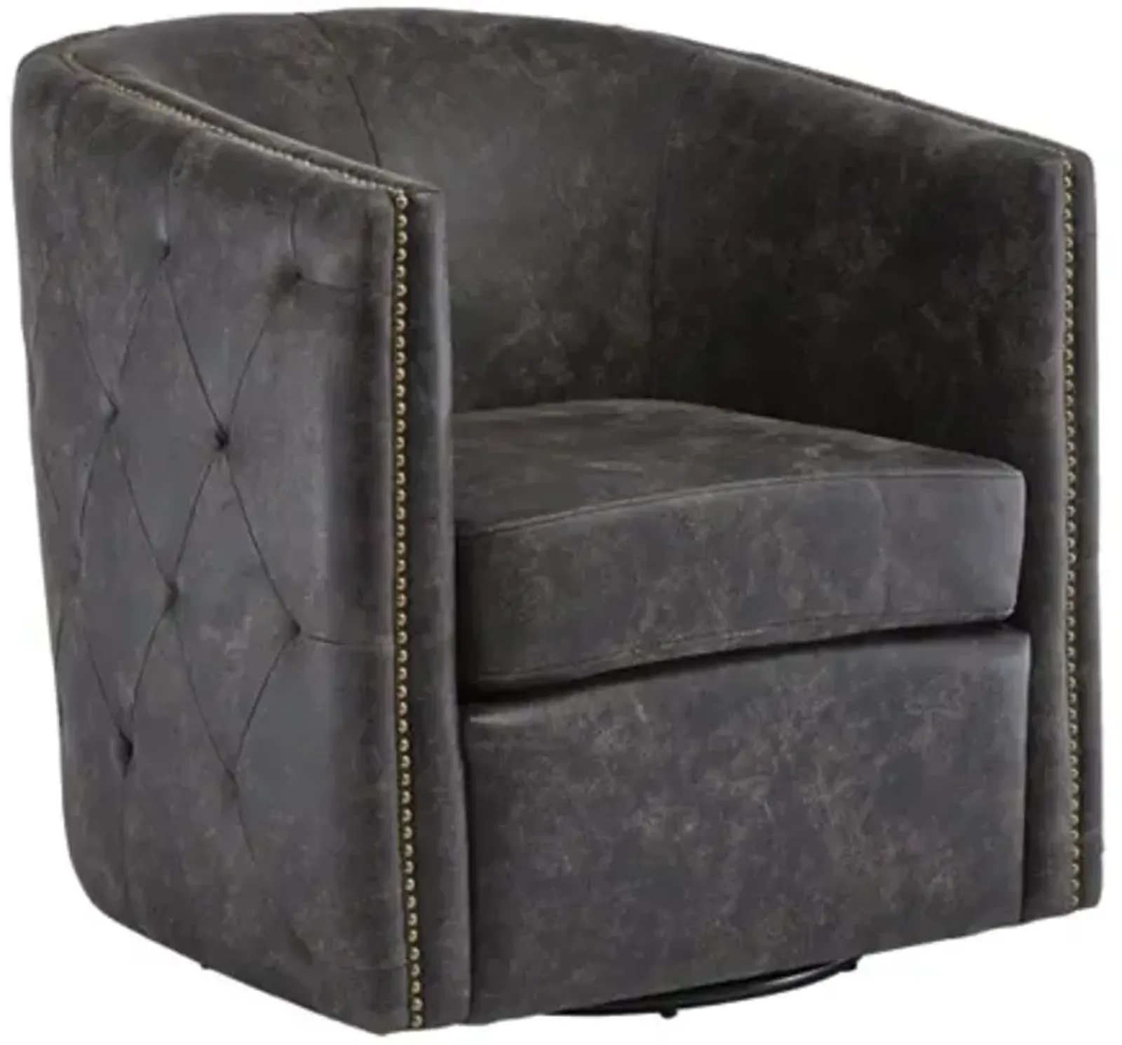 Signature Design by Ashley® Brentlow Distressed Black Swivel Chair