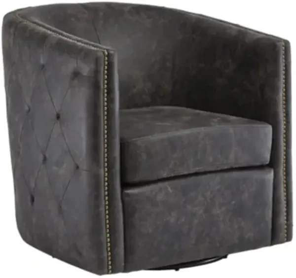 Signature Design by Ashley® Brentlow Distressed Black Swivel Chair