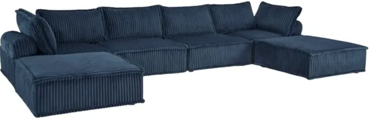 Signature Design by Ashley® Bales 6-Piece Navy U-Shape Sectional