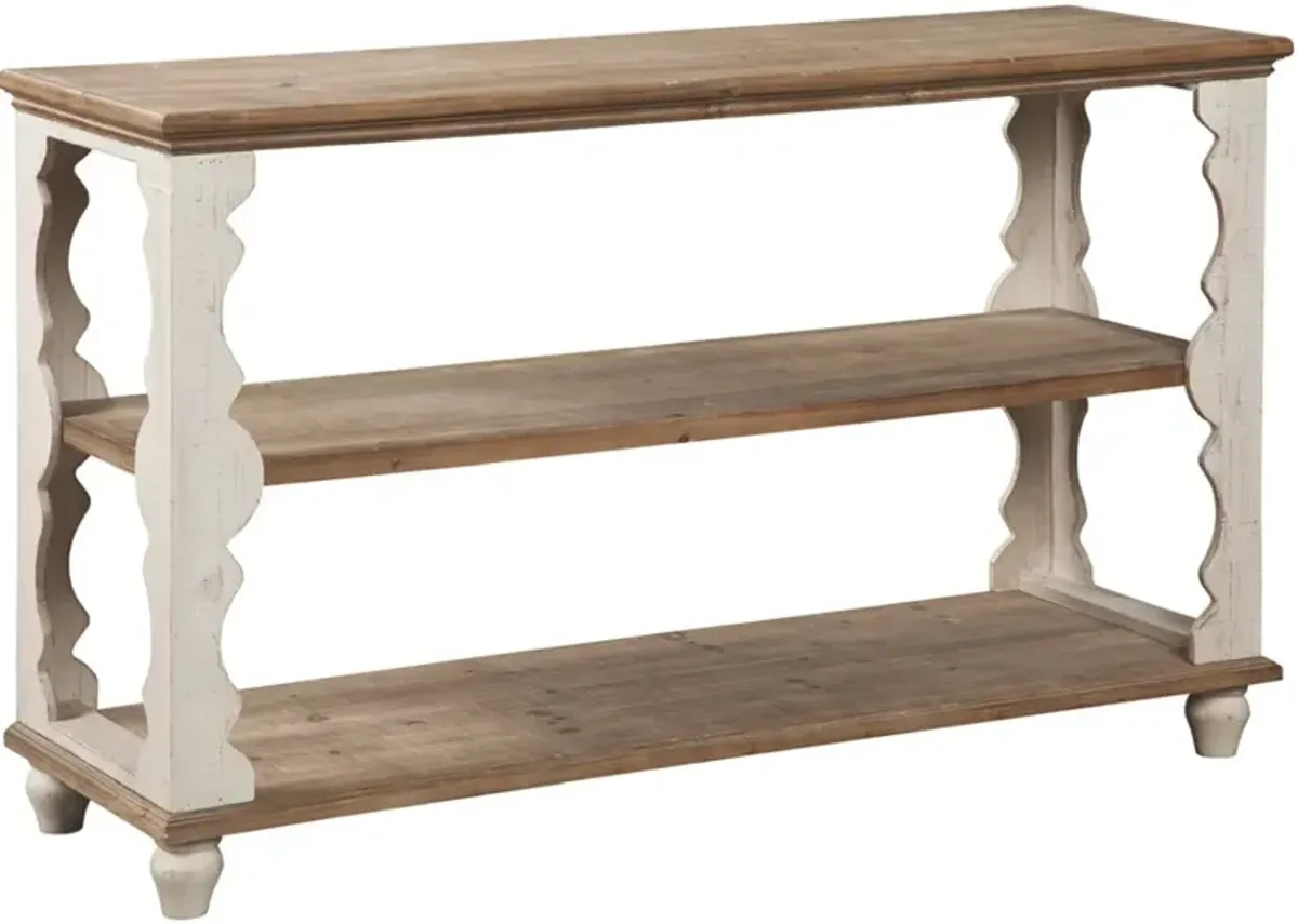 Signature Design by Ashley® Alwyndale Brown Console Sofa Table with Antique White Accent 