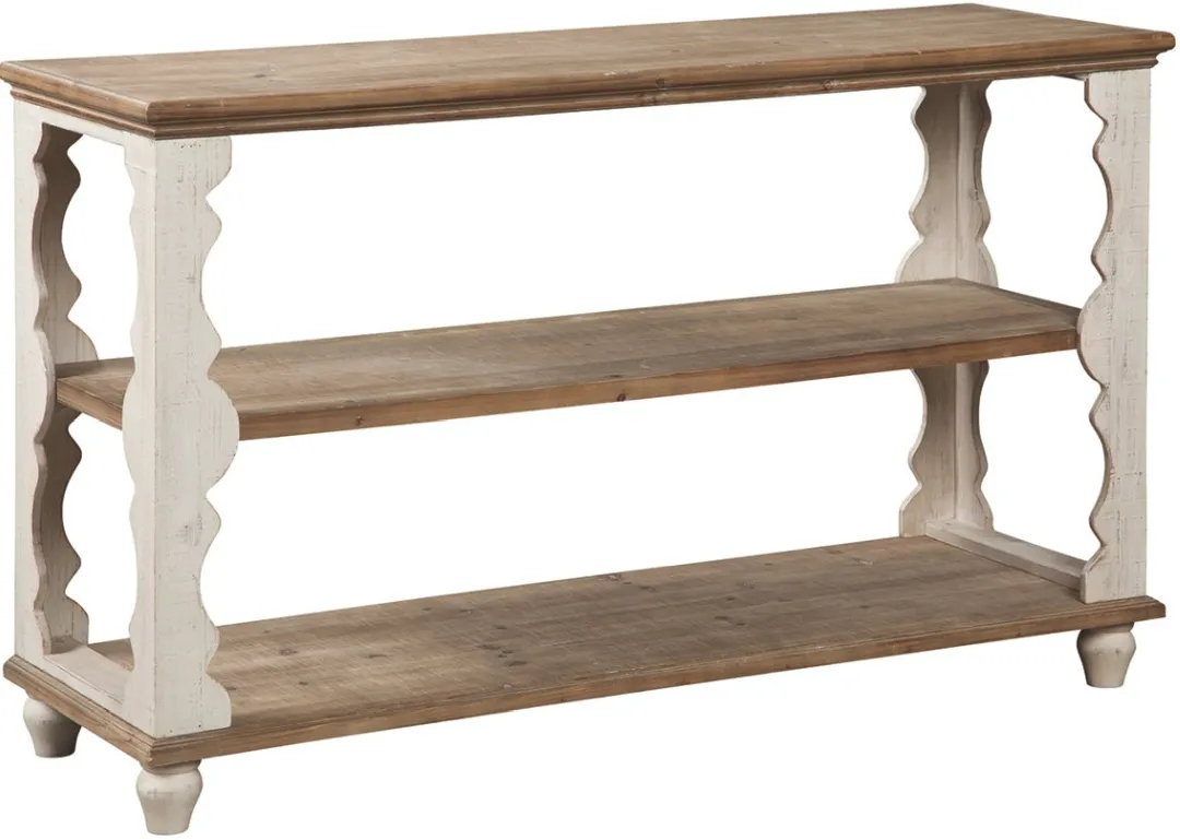 Signature Design by Ashley® Alwyndale Brown Console Sofa Table with Antique White Accent 