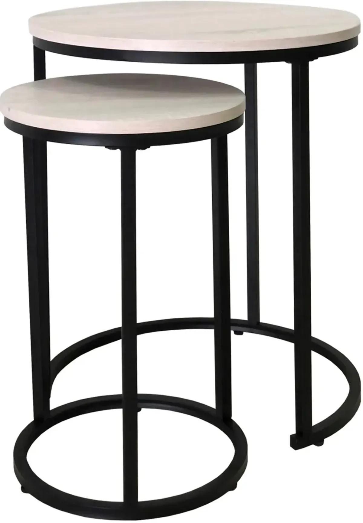 Signature Design by Ashley® Briarsboro 2-Piece White Accent Tables with Black Base