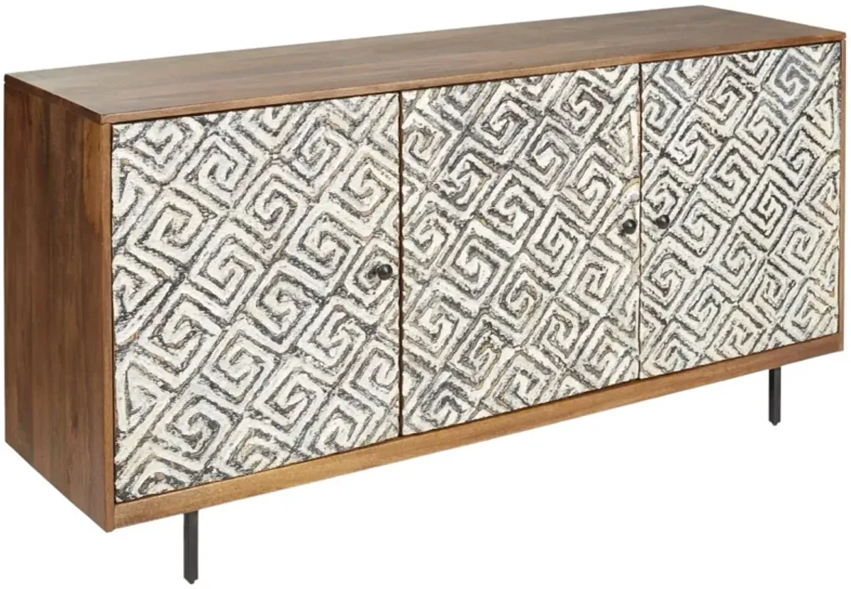 Signature Design by Ashley® Kerrings Brown/Black/White Accent Cabinet