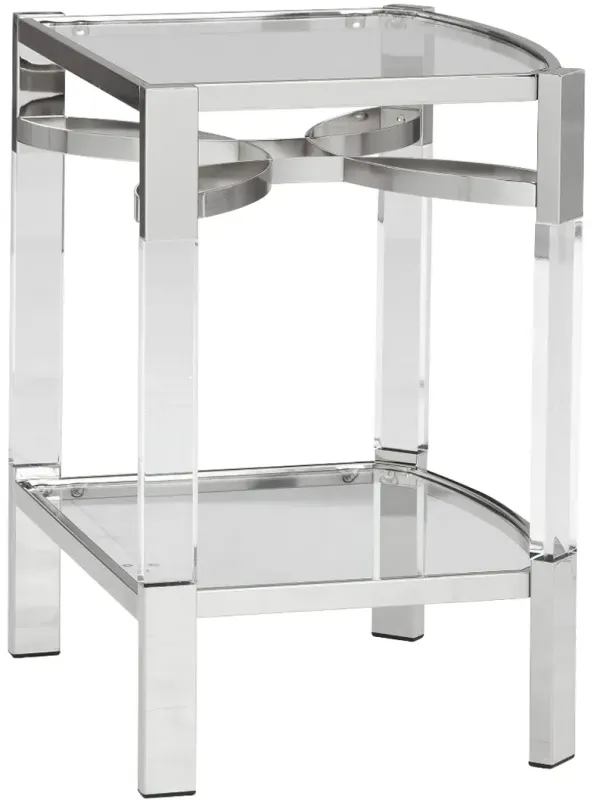 Signature Design by Ashley® Chaseton Glass Top Accent Table with Silver Base
