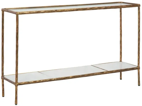 Signature Design by Ashley® Ryandale Glass Top Sofa Table with Antique Brass Base