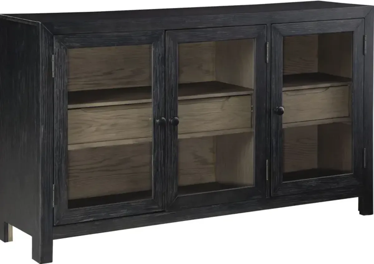 Signature Design by Ashley® Lenston Black/Gray 3 Doors Accent Cabinet