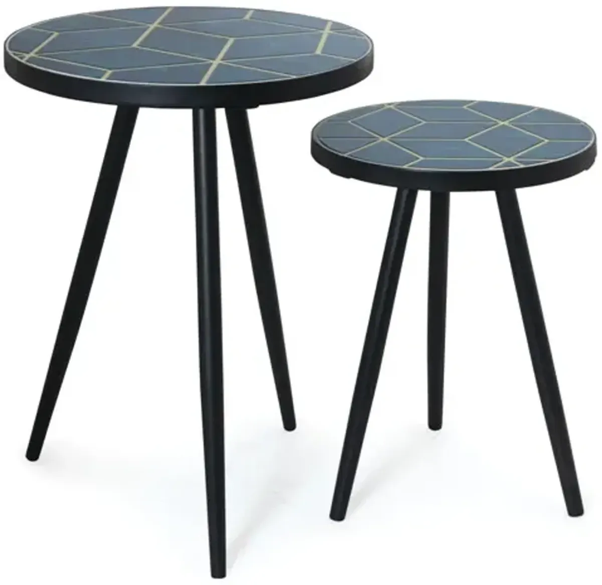 Signature Design by Ashley® Clairbelle 2-Piece Teal Accent Table Set with Black Tapper Legs