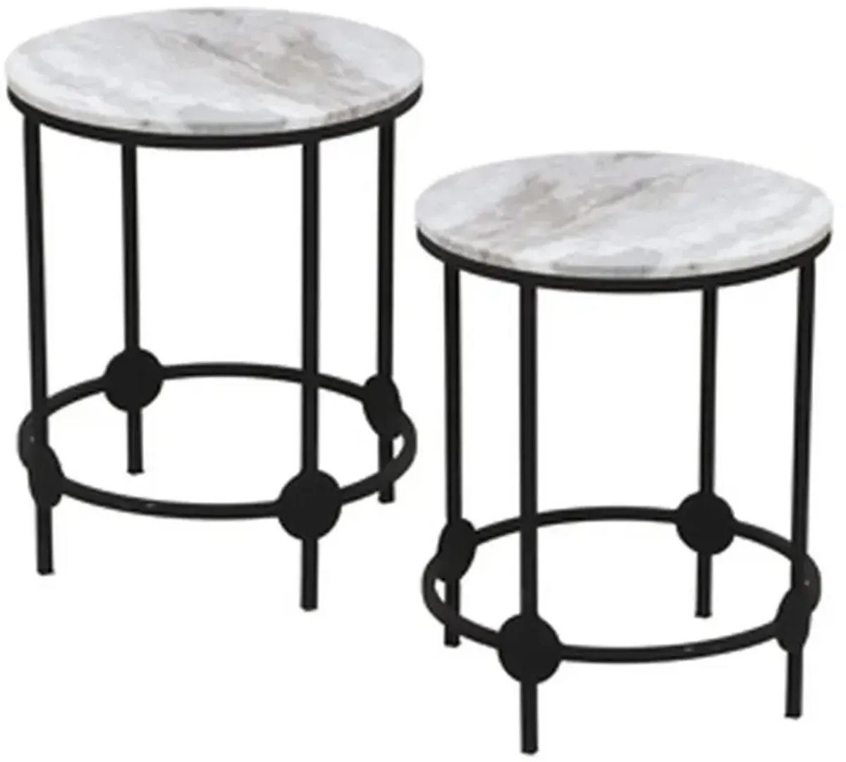 Signature Design by Ashley® Beashaw 2-Piece Gray Accent Table Set with Black Base