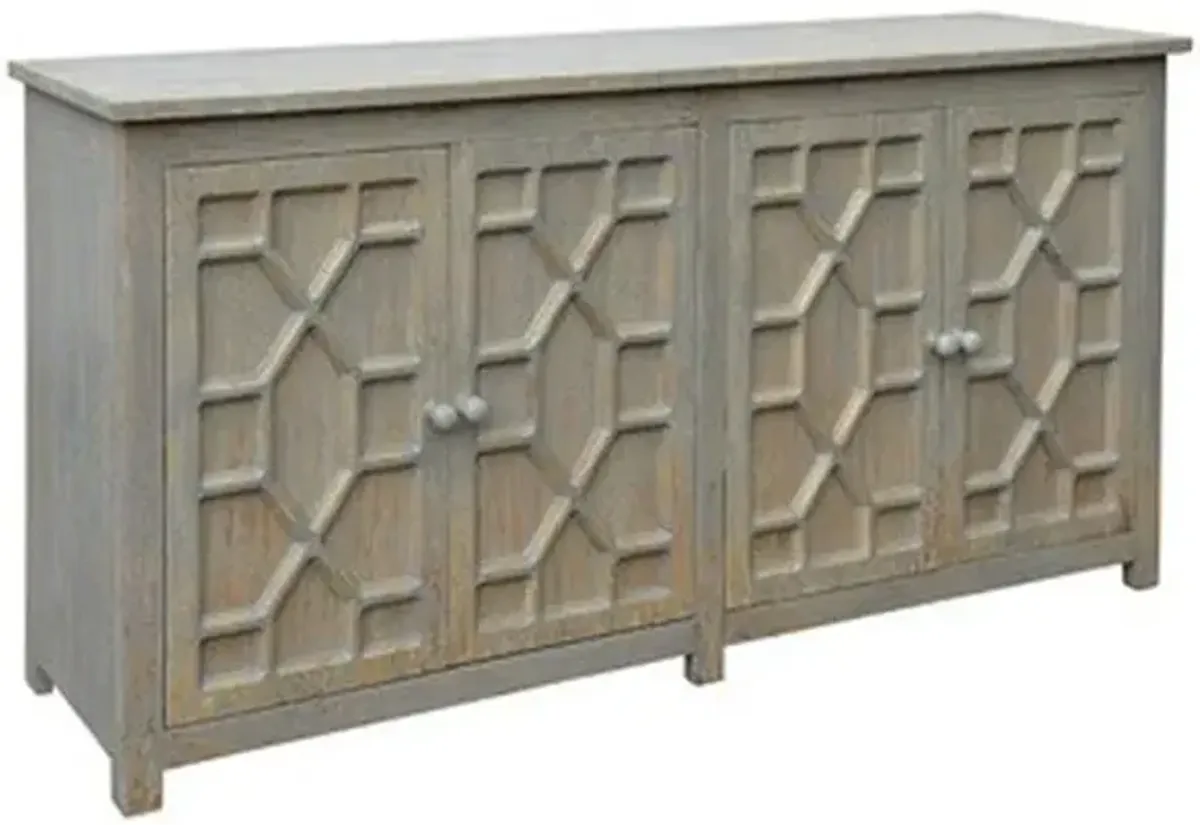 Signature Design by Ashley® Caitrich Distressed Blue Accent Cabinet