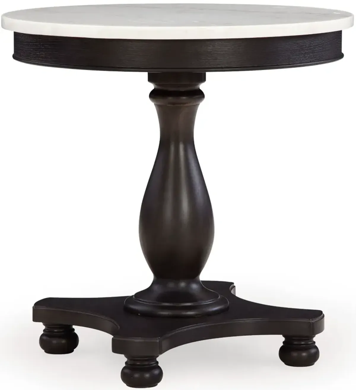 Signature Design by Ashley® Henridge White Marble Accent Table with Black Base