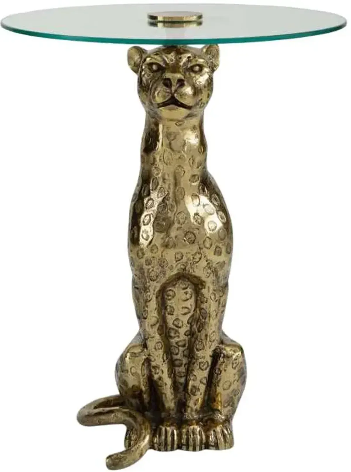 Signature Design by Ashley® Vallain Glass Top Accent Table with Antique Gold Base 