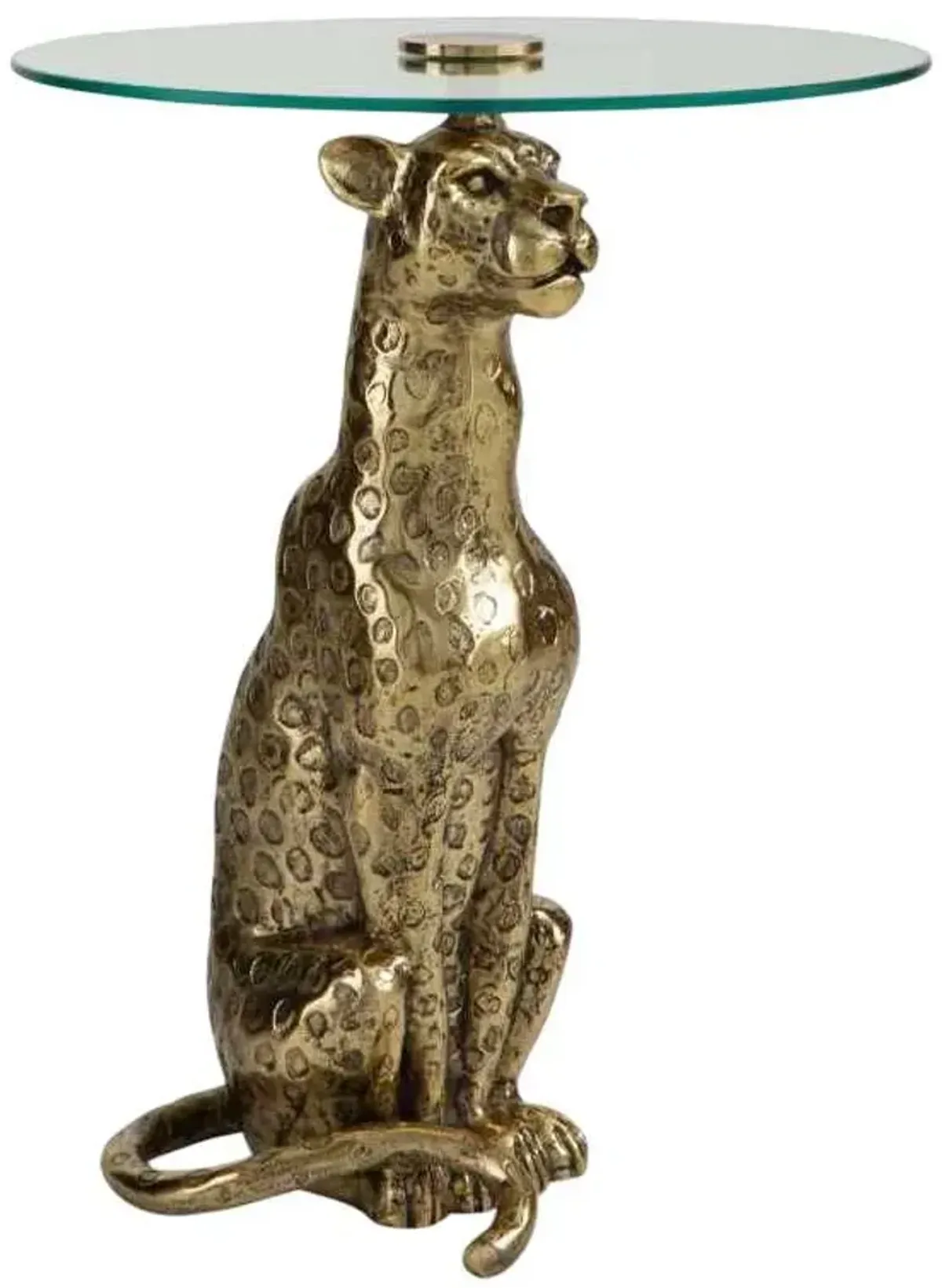 Signature Design by Ashley® Vallain Glass Top Accent Table with Antique Gold Base 