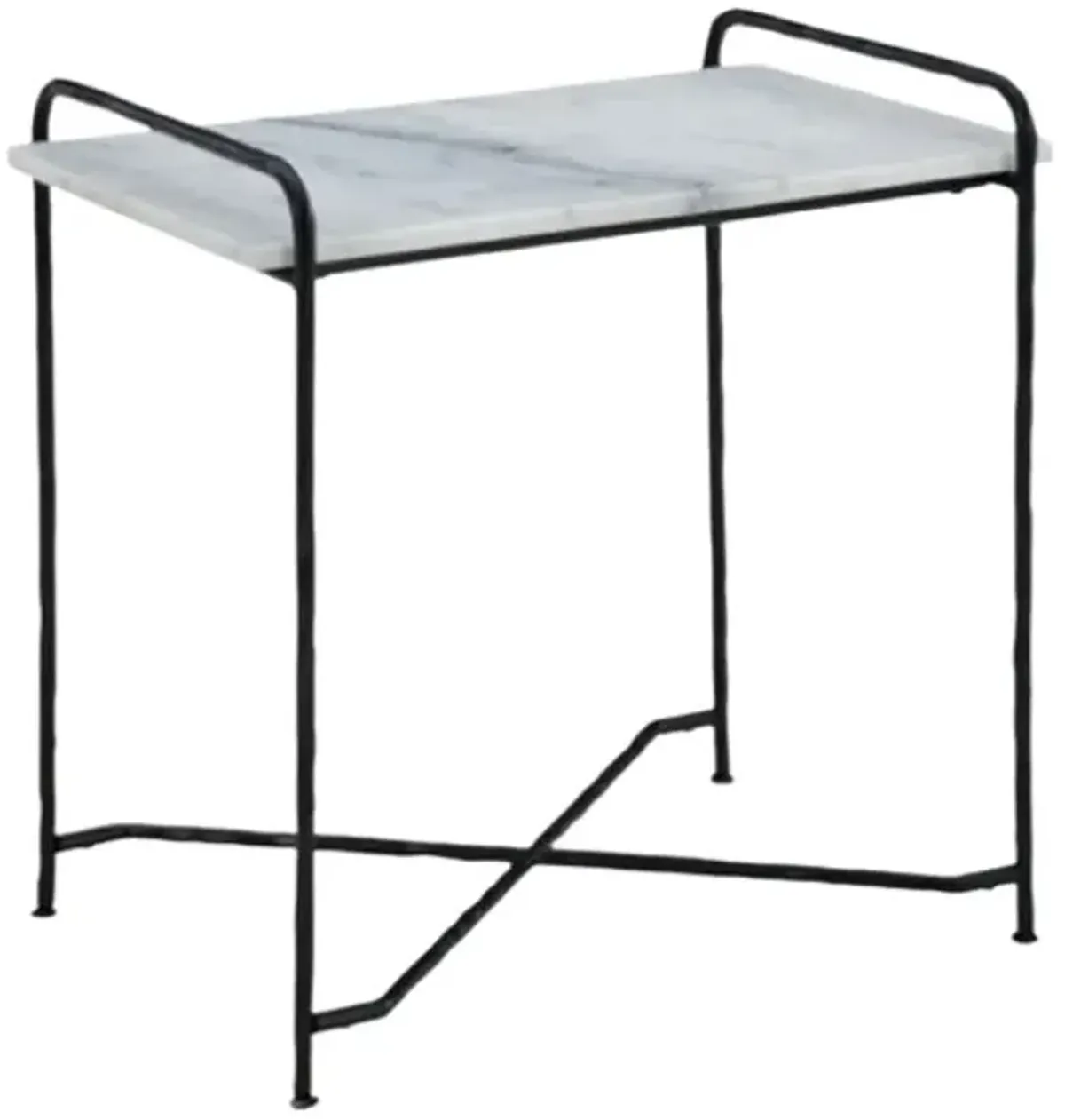 Signature Design by Ashley® Ashber White Marble Top Accent Table with Black Metal Base