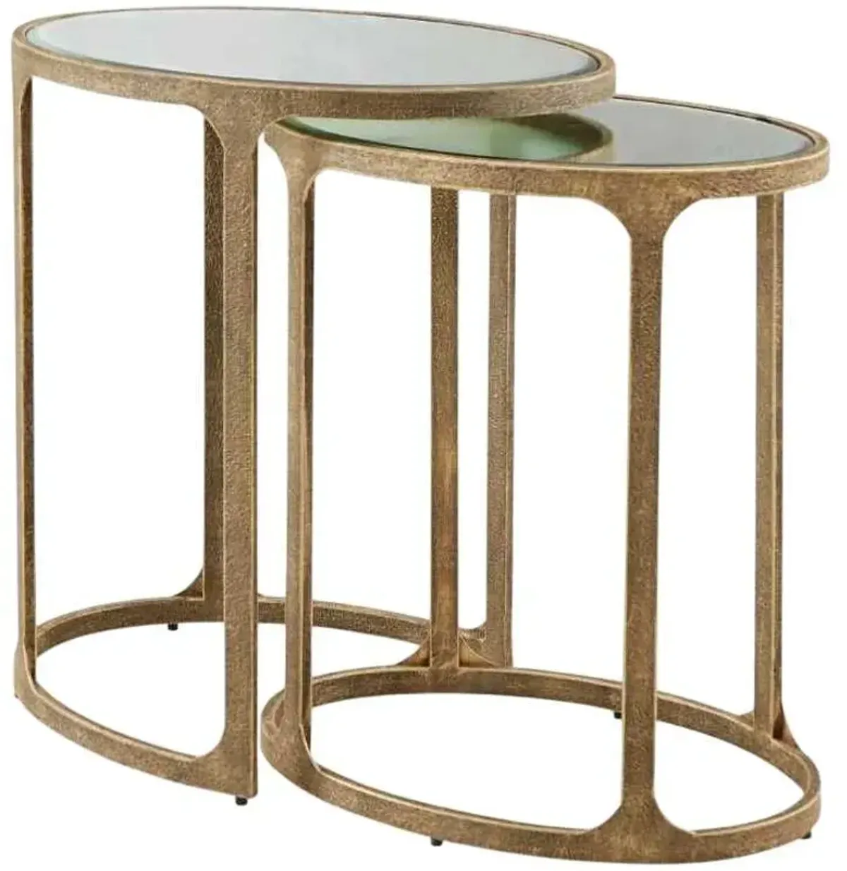 Signature Design by Ashley® Irmaleigh 2-Piece Glass Top Accent Table with Antique Gold Base