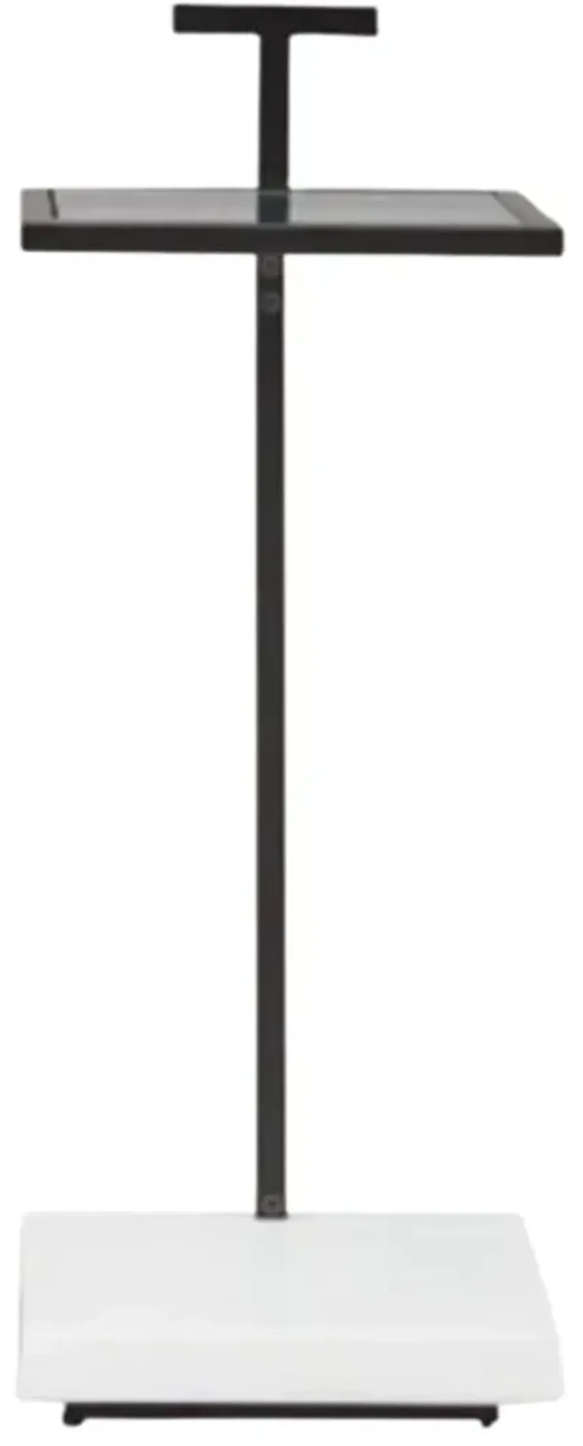 Signature Design by Ashley® Mannill Glass Top Accent Table with Black/White Base
