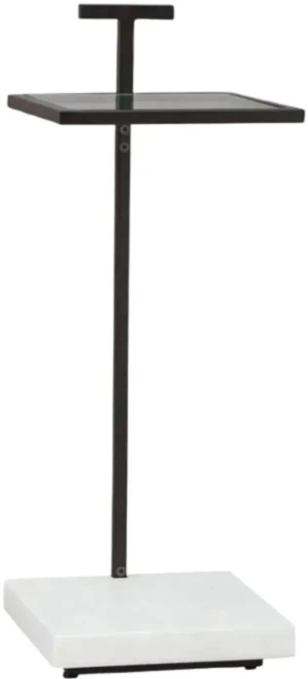 Signature Design by Ashley® Mannill Glass Top Accent Table with Black/White Base