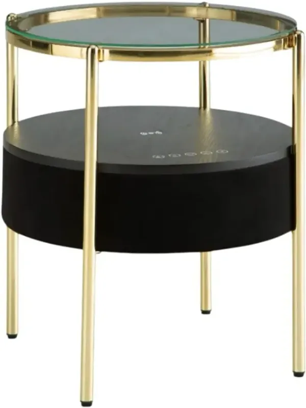 Signature Design by Ashley® Nedman Glass Top Accent Table with Gold Base