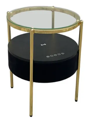 Signature Design by Ashley® Nedman Black/Gold Accent Table with Speaker