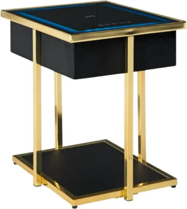 Signature Design by Ashley® Rexwell Black Accent Table with Gold Base