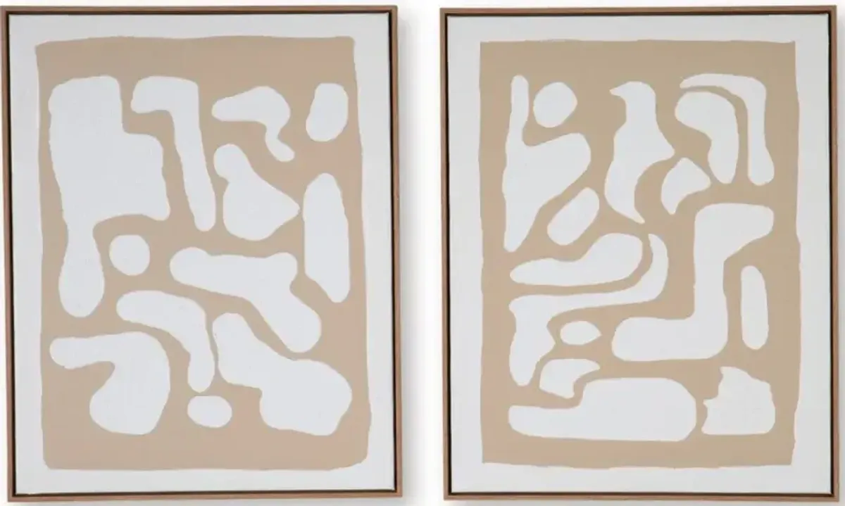 Signature Design by Ashley® Waldett 2-Piece Beige/White Wall Art Set