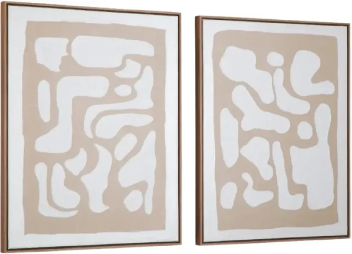 Signature Design by Ashley® Waldett 2-Piece Beige/White Wall Art Set