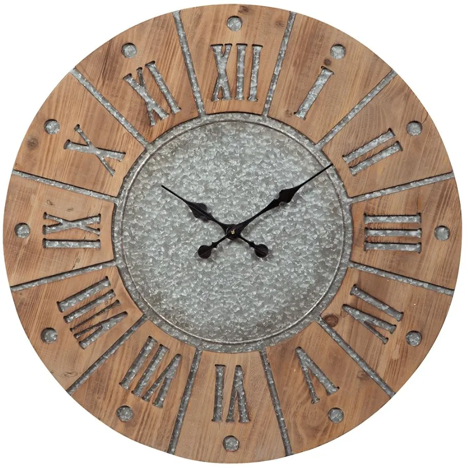 Signature Design by Ashley® Payson Antique Gray/Natural Wall Clock