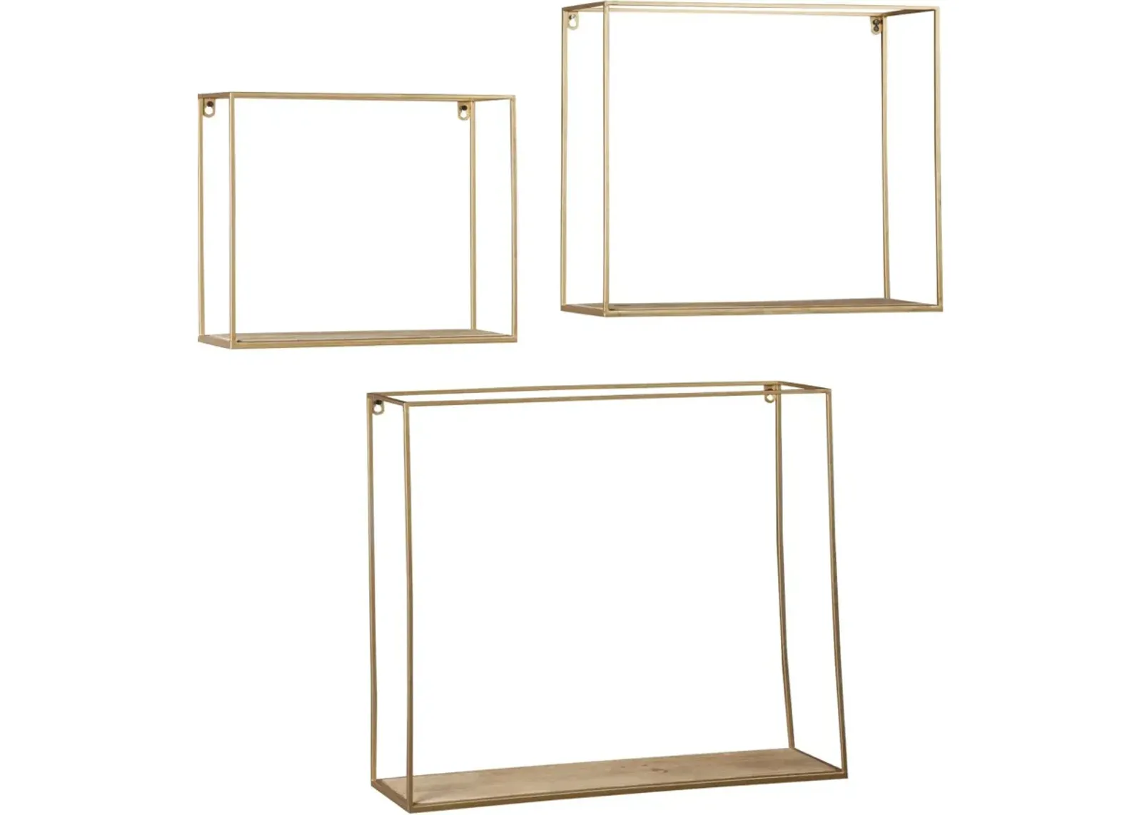 Signature Design by Ashley® Efharis 3-Piece Gold Wall Shelf Set