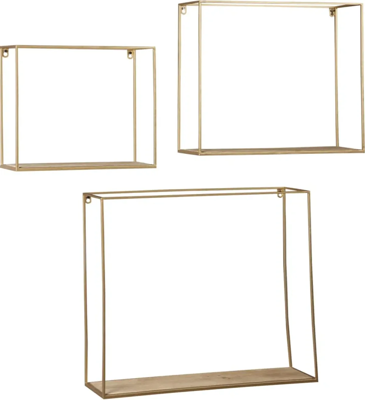 Signature Design by Ashley® Efharis 3-Piece Gold Wall Shelf Set