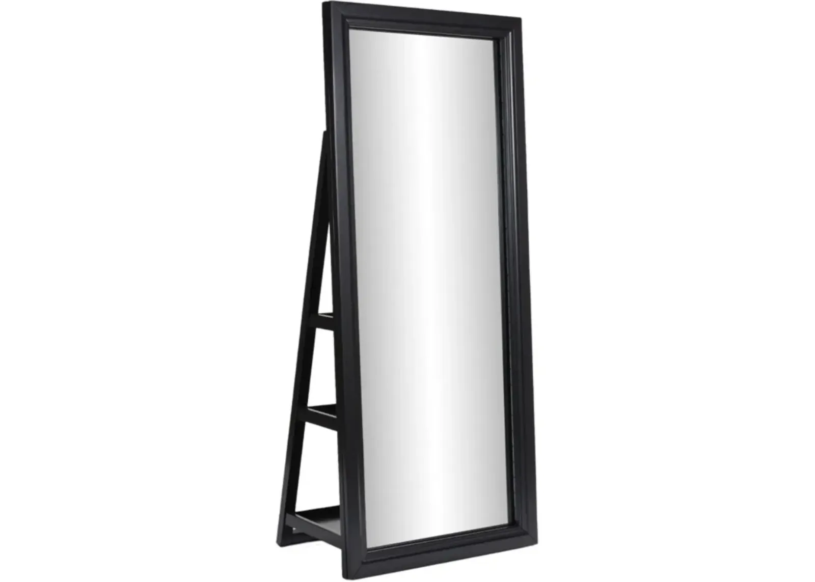 Signature Design by Ashley® Evesen Black Floor Standing Mirror with Storage