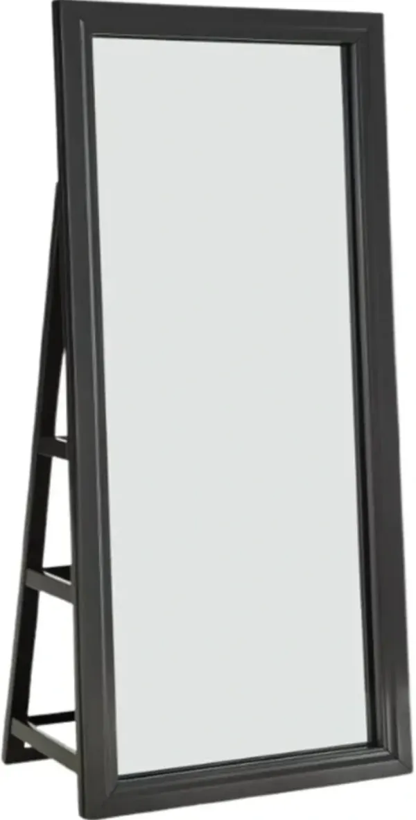 Signature Design by Ashley® Evesen Black Floor Standing Mirror with Storage