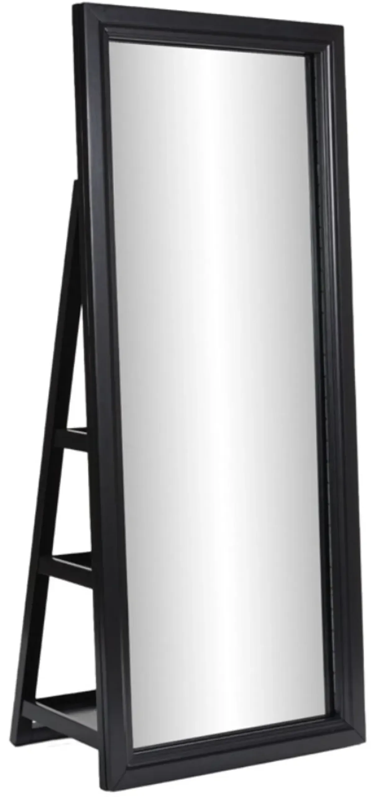 Signature Design by Ashley® Evesen Black Floor Standing Mirror with Storage