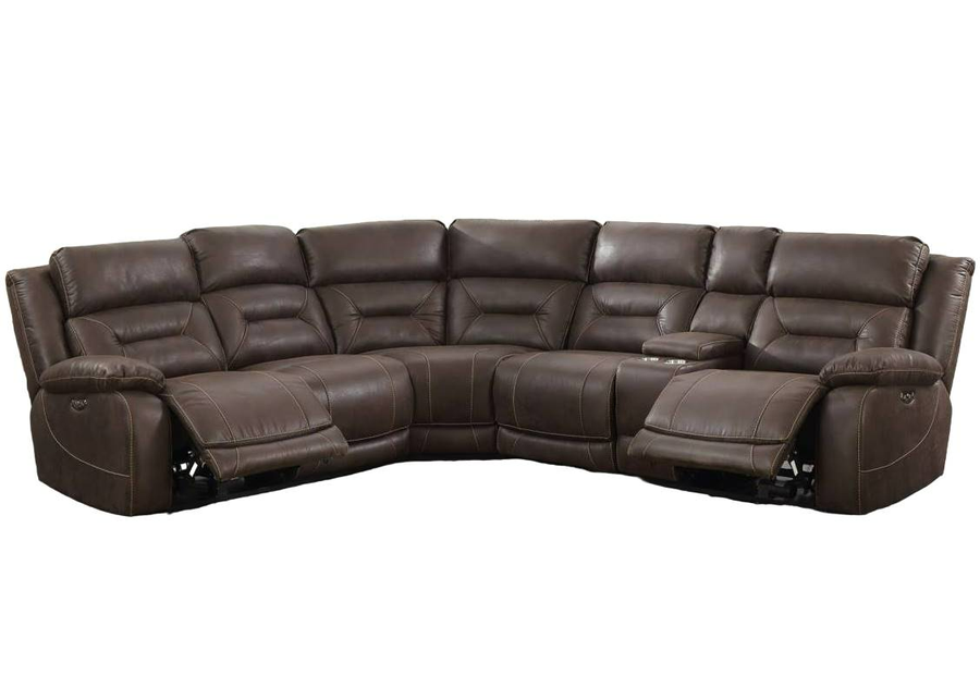 Steve Silver Co. Aria 3-Piece Saddle Brown Dual-Power Reclining Sectional Sofa Set