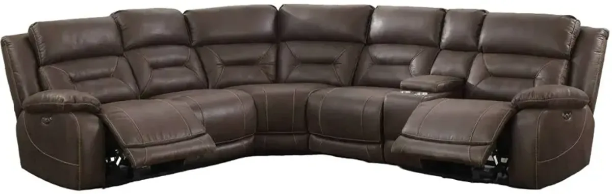 Steve Silver Co. Aria 3-Piece Saddle Brown Dual-Power Reclining Sectional Sofa Set