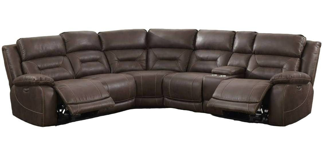 Steve Silver Co. Aria 3-Piece Saddle Brown Dual-Power Reclining Sectional Sofa Set