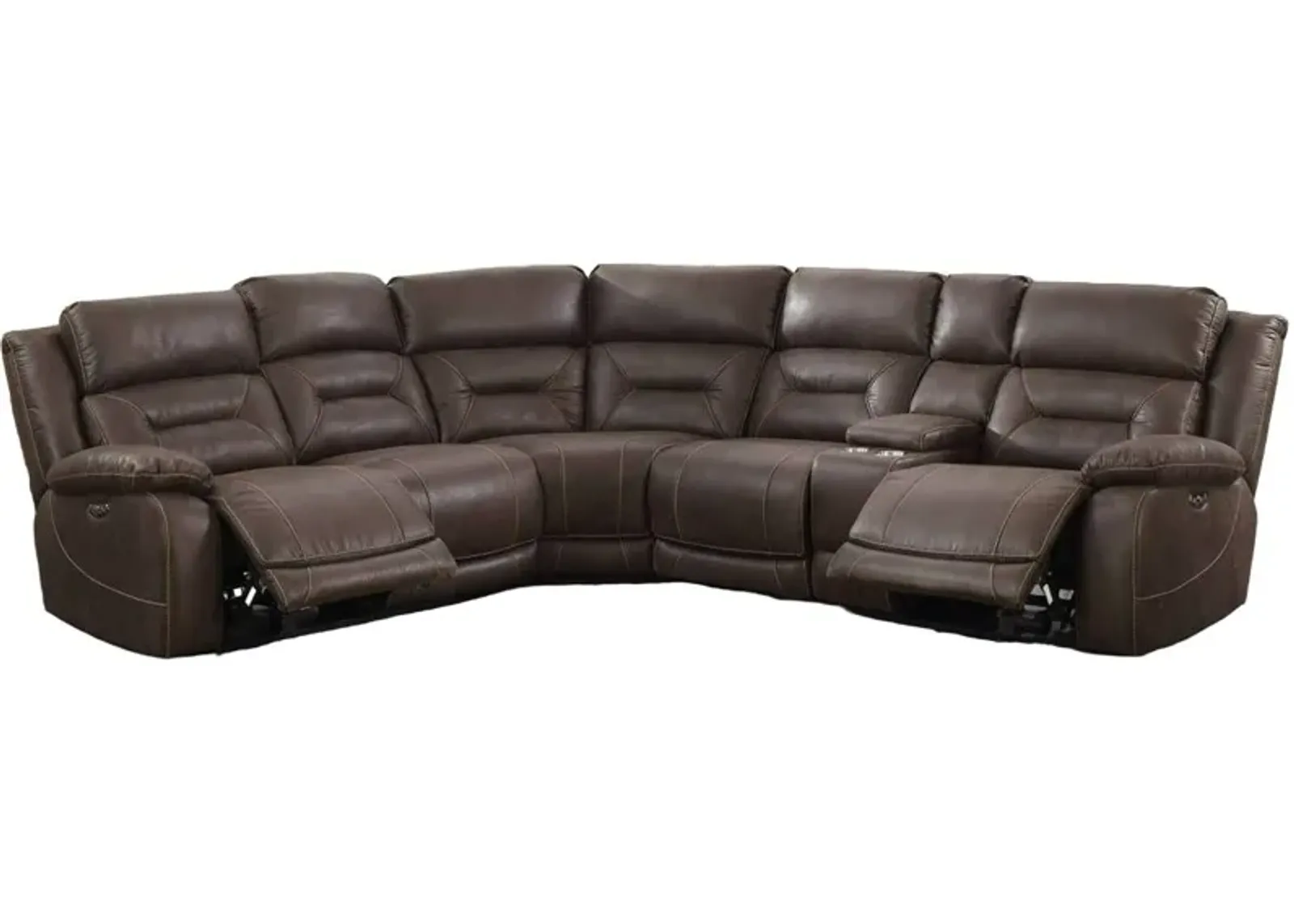 Steve Silver Co. Aria 3-Piece Saddle Brown Dual-Power Reclining Sectional Sofa Set