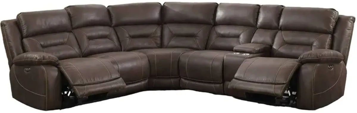 Steve Silver Co. Aria 3-Piece Saddle Brown Dual-Power Reclining Sectional Sofa Set