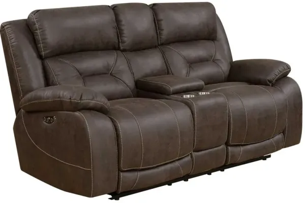 Steve Silver Co. Aria Saddle Brown Dual Power Reclining Loveseat